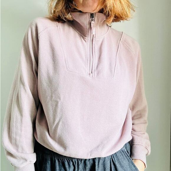 Prana Cozy Up Light Pink Quarter-Zip Pullover Size M Activewear Hiking Outdoor - Picture 8 of 8